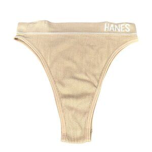 Hanes Originals Womens Size Medium Panty High-Cut Brief Beige New Without Tags